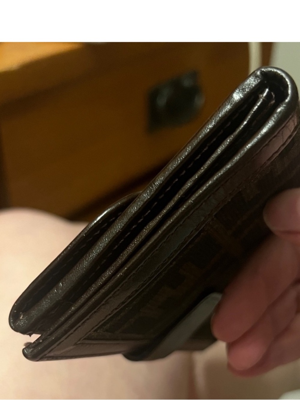 Fendi Brown & Black Logo Chain Shoulder Wallet - Picture 11 of 13